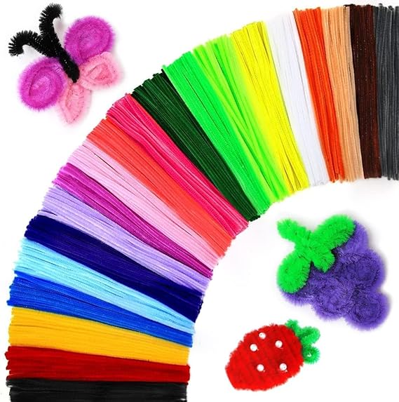 MS GLOW HOME Crafts 100 Pcs Multi Pipe Cleaner for Craft Flowers